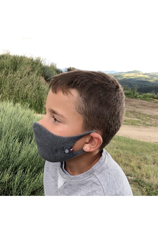 Masque en tissu catégorie 1 mixte gris - Maison Bonnefoy