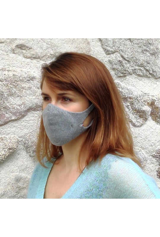 Masque en tissu catégorie 1 mixte gris - Maison Bonnefoy