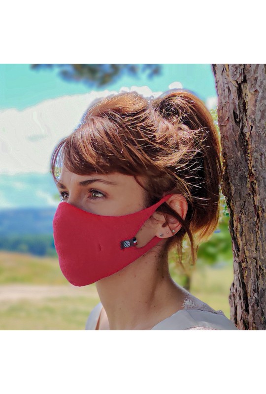 Masque en tissu catégorie 1 mixte rose foncé - Maison Bonnefoy
