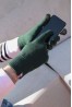 Gants tactiles Perinne laine mérinos mixte vert - Maison Bonnefoy