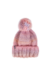 Bonnet rafaël femme en laine dégradé rose clair avec pompon - Maison Bonnefoy