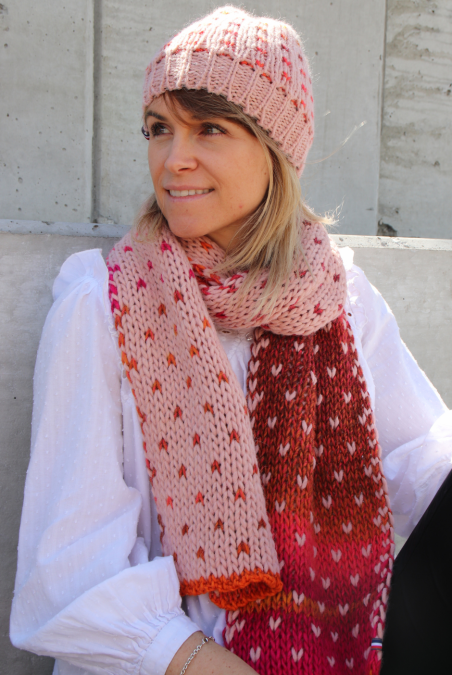 Echarpe rose-nude Carine