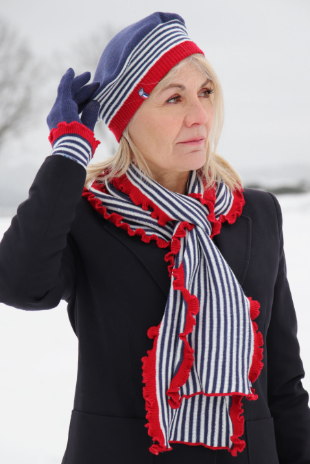 Echarpe Léna laine femme rouge - Maison Bonnefoy