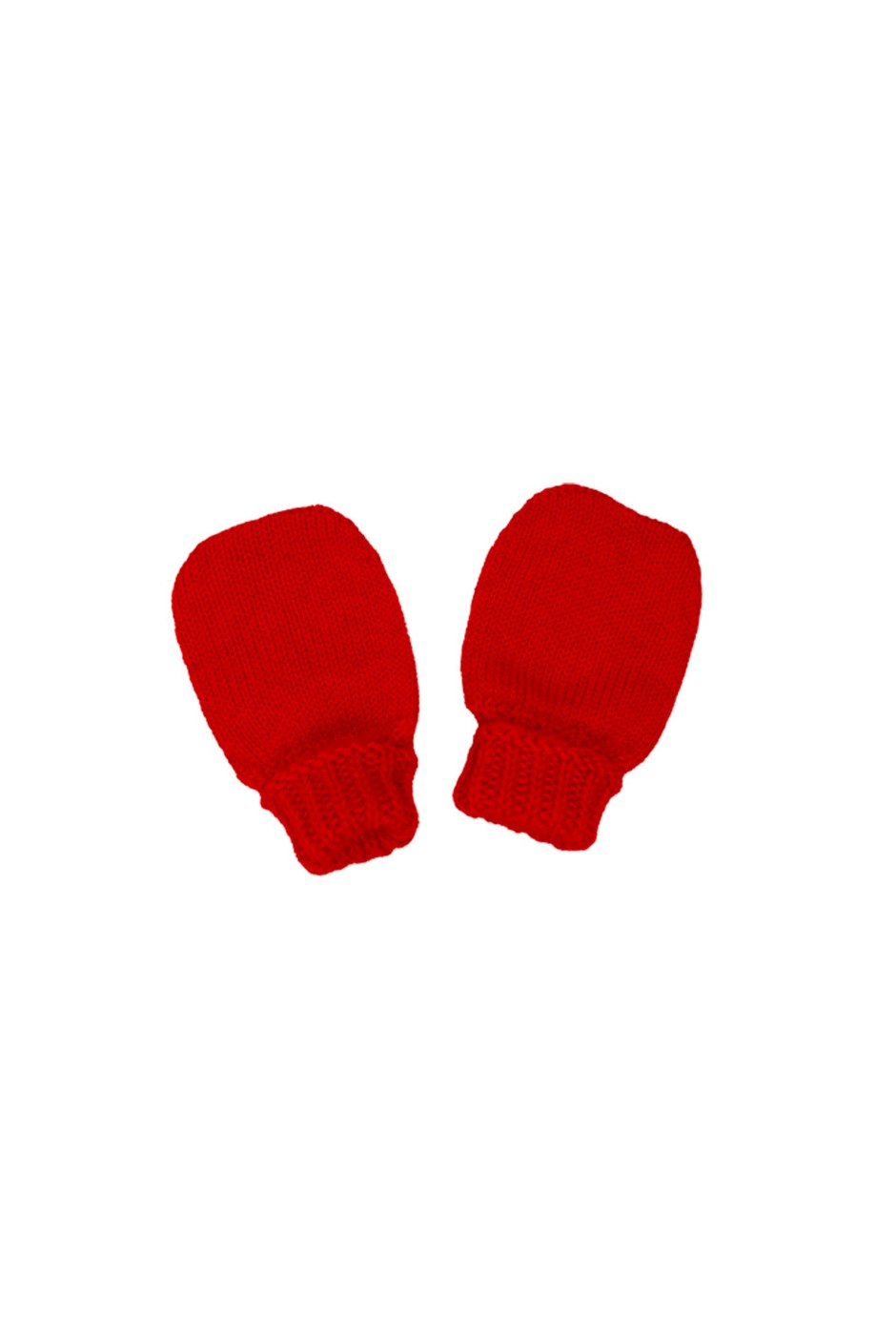 Moufles de naissance Perinne Laine  mixte rouge - maison Bonnefoy
