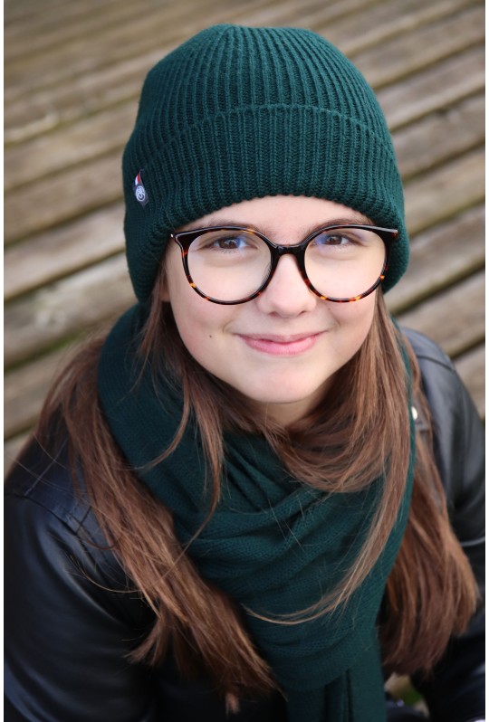 Bonnet Perinne enfant Laine mixte vert - Maison Bonnefoy