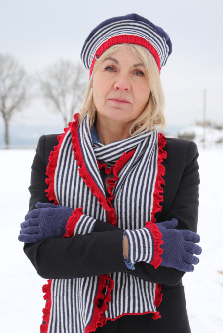 Gants tactiles Léna Laine femme rouge/marine - Maison Bonnefoy