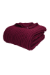 Plaid Cannes en Laine grosse mailles bordeaux - Maison Bonnefoy