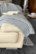 Plaid Cannes en Laine grosse mailles gris clair - Maison Bonnefoy