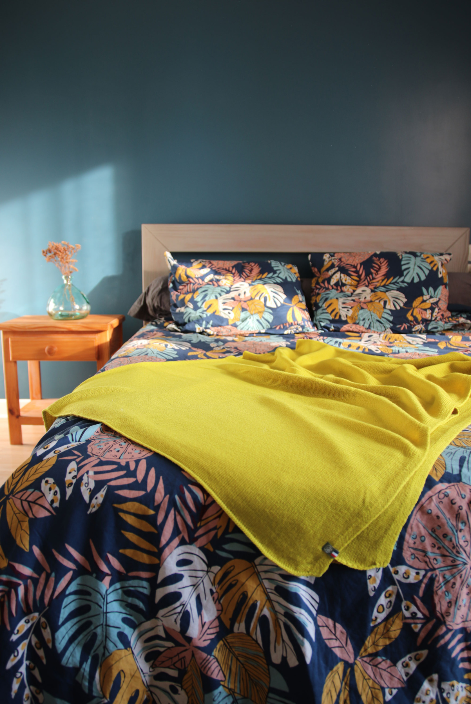 Plaid Montpellier 100% laine mérinos jaune - Maison Bonnefoy