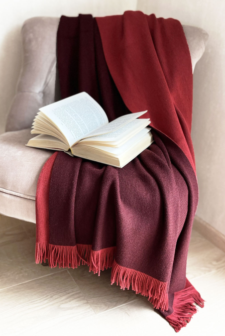 Plaid en laine Strasbourg rouge - Maison Bonnefoy