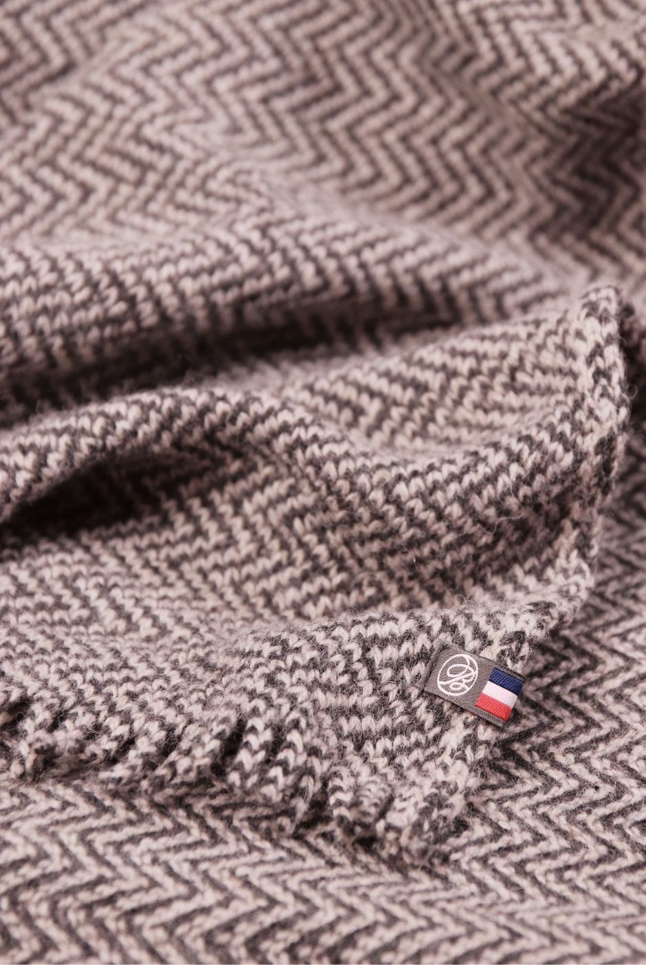 Plaid Vannes 100% recyclé marron - Maison Bonnefoy