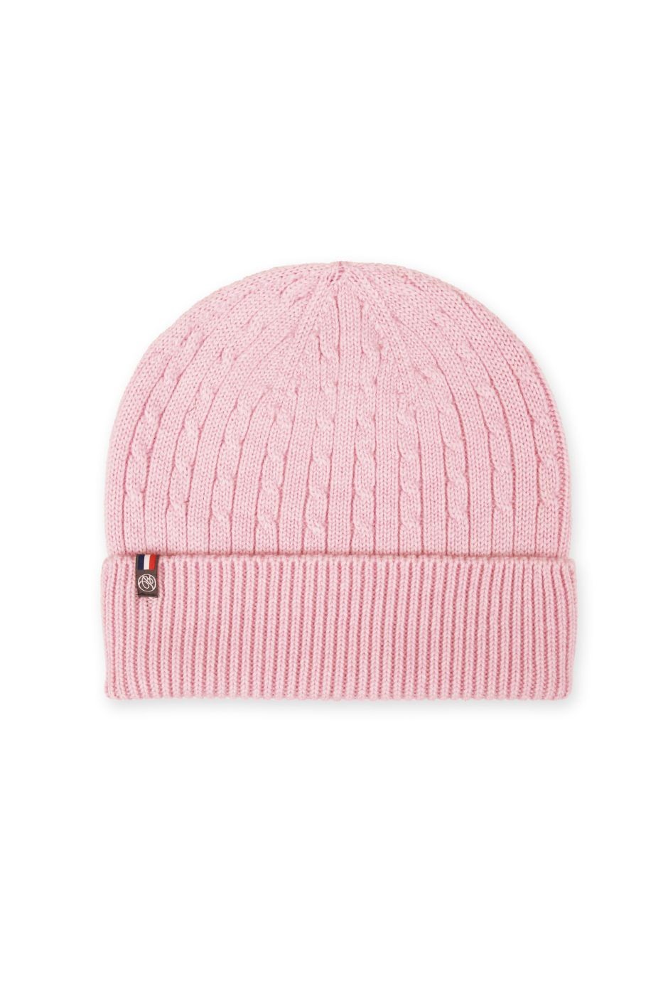 Bonnet Daniel femme en laine mérinos rose pale – Maison Bonnefoy