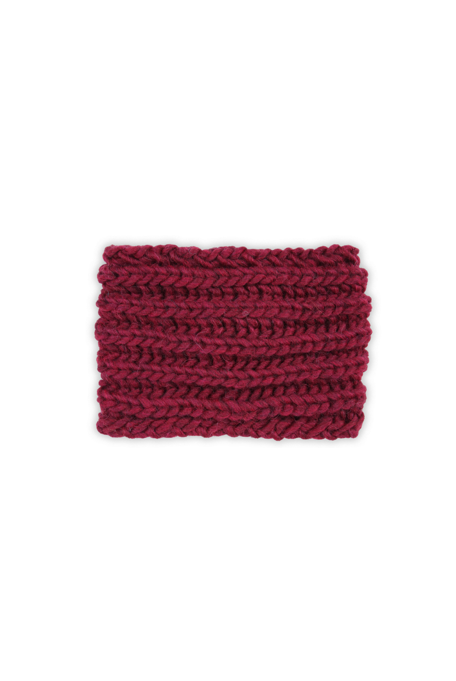 Bandeau Colombe Laine grosse maille femme bordeaux - Maison Bonnefoy