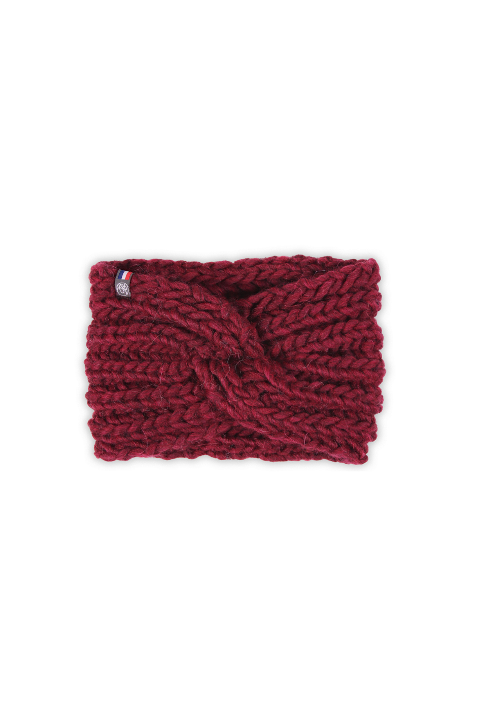 Bandeau Colombe Laine grosse maille femme bordeaux - Maison Bonnefoy