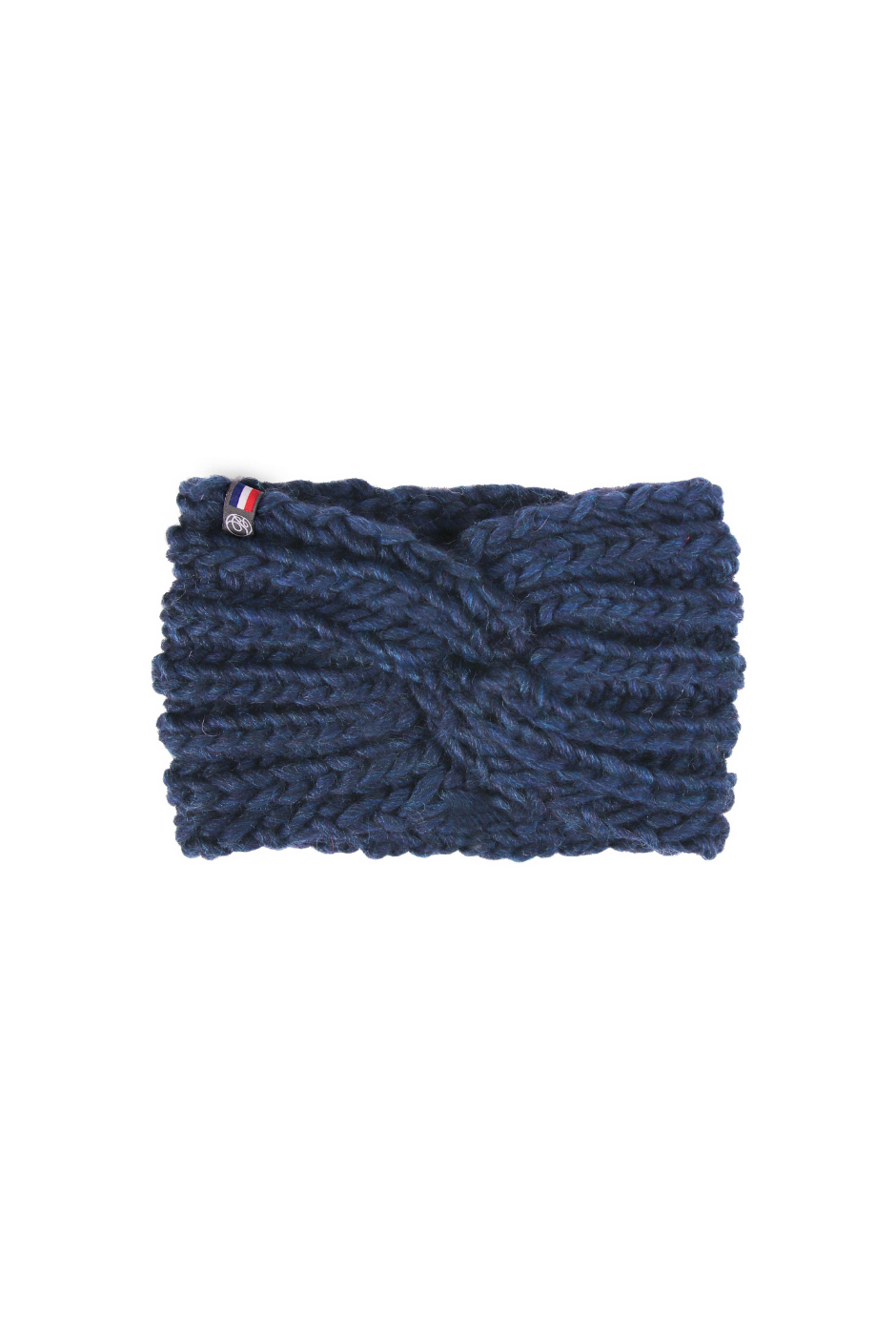 Bandeau Colombe Laine grosse maille femme marine - Maison Bonnefoy