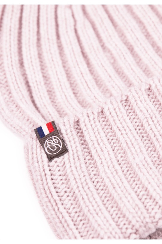 Bonnet Jacques cachemire femme rose clair - Maison Bonnefoy