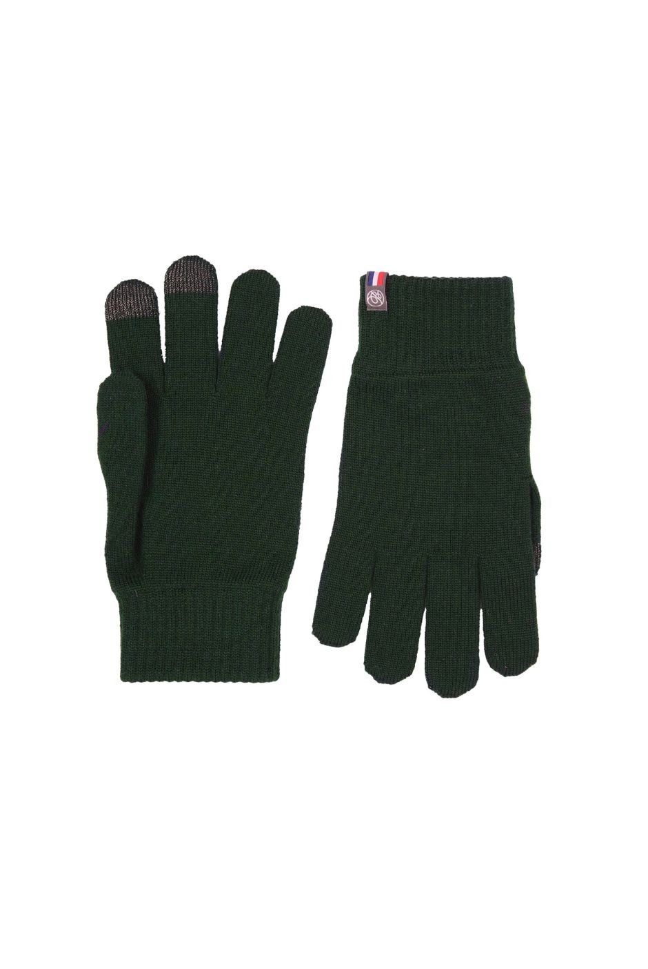 Gants tactiles Perinne laine mérinos mixte vert - Maison Bonnefoy