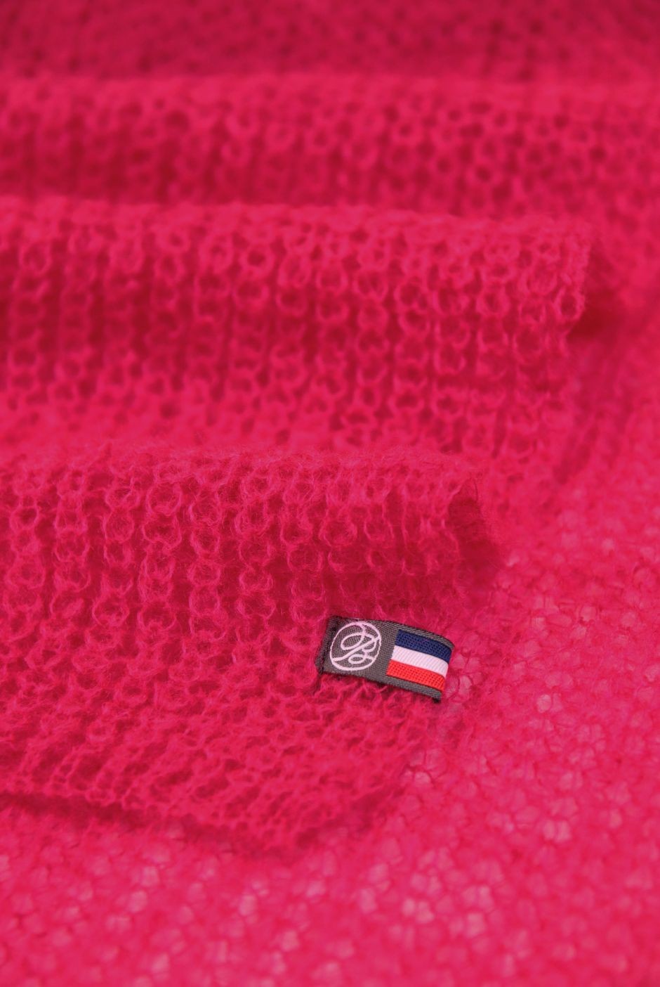 Echarpe Pauline Laine mohair femme fuchsia - maison Bonnefoy