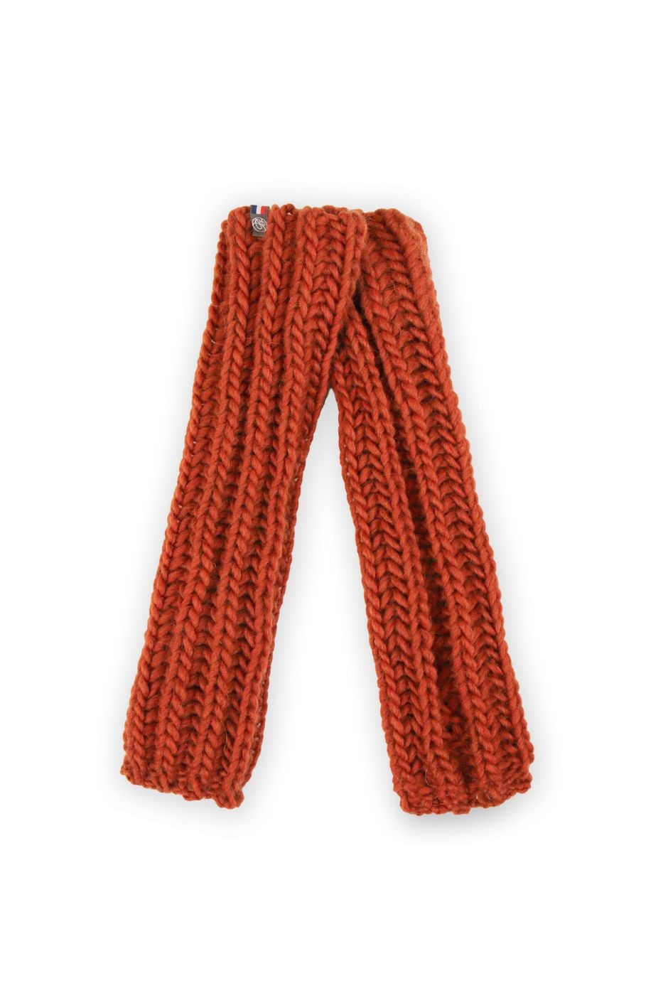 Mitaines Colombe Laine grosse maille femme orange - Maison Bonnefoy