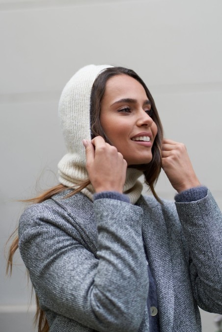 Cagoule Natacha Pailleté femme blanc - Maison Bonnefoy