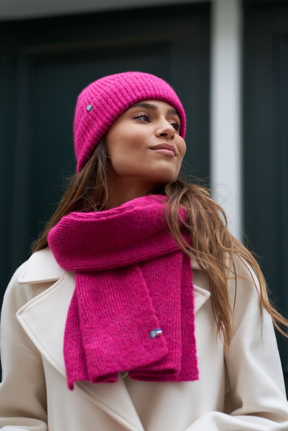 Bonnet Fait Main Artisanal En Laine Beige Rosé - Très Doux - Taille Unique Femme