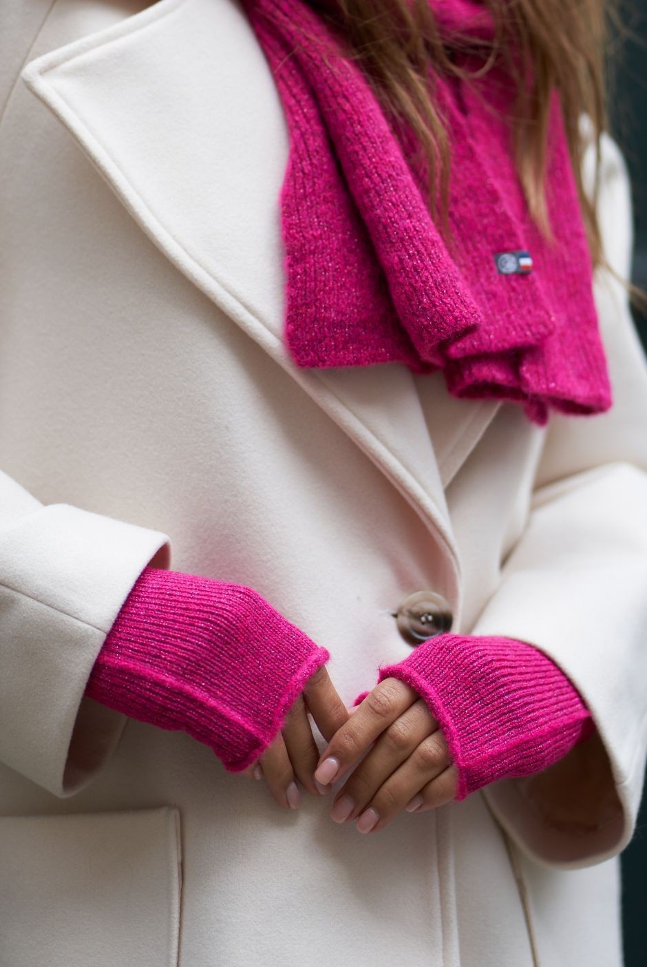 Mitaines Natacha Pailleté femme fuchsia - Maison Bonnefoy
