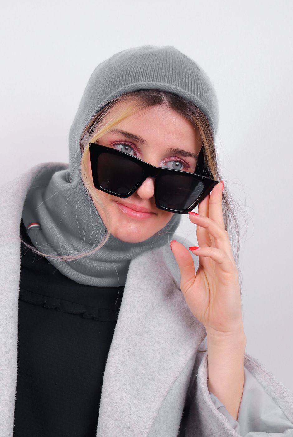 Cagoule Paule Cachemire femme gris - Maison Bonnefoy