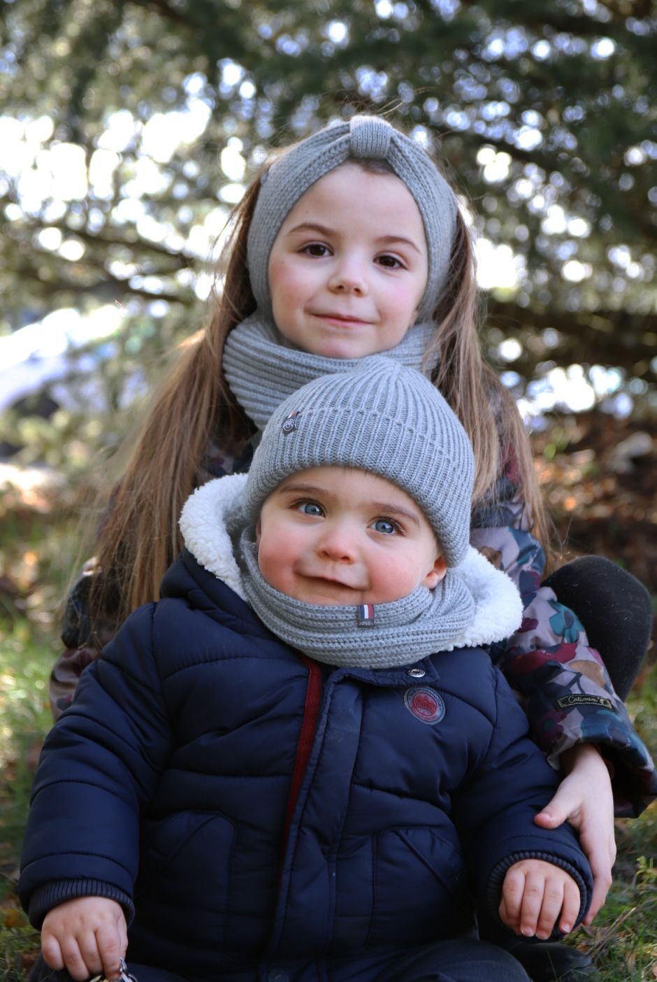 Bonnet Perinne enfant Laine mixte gris - Maison Bonnefoy