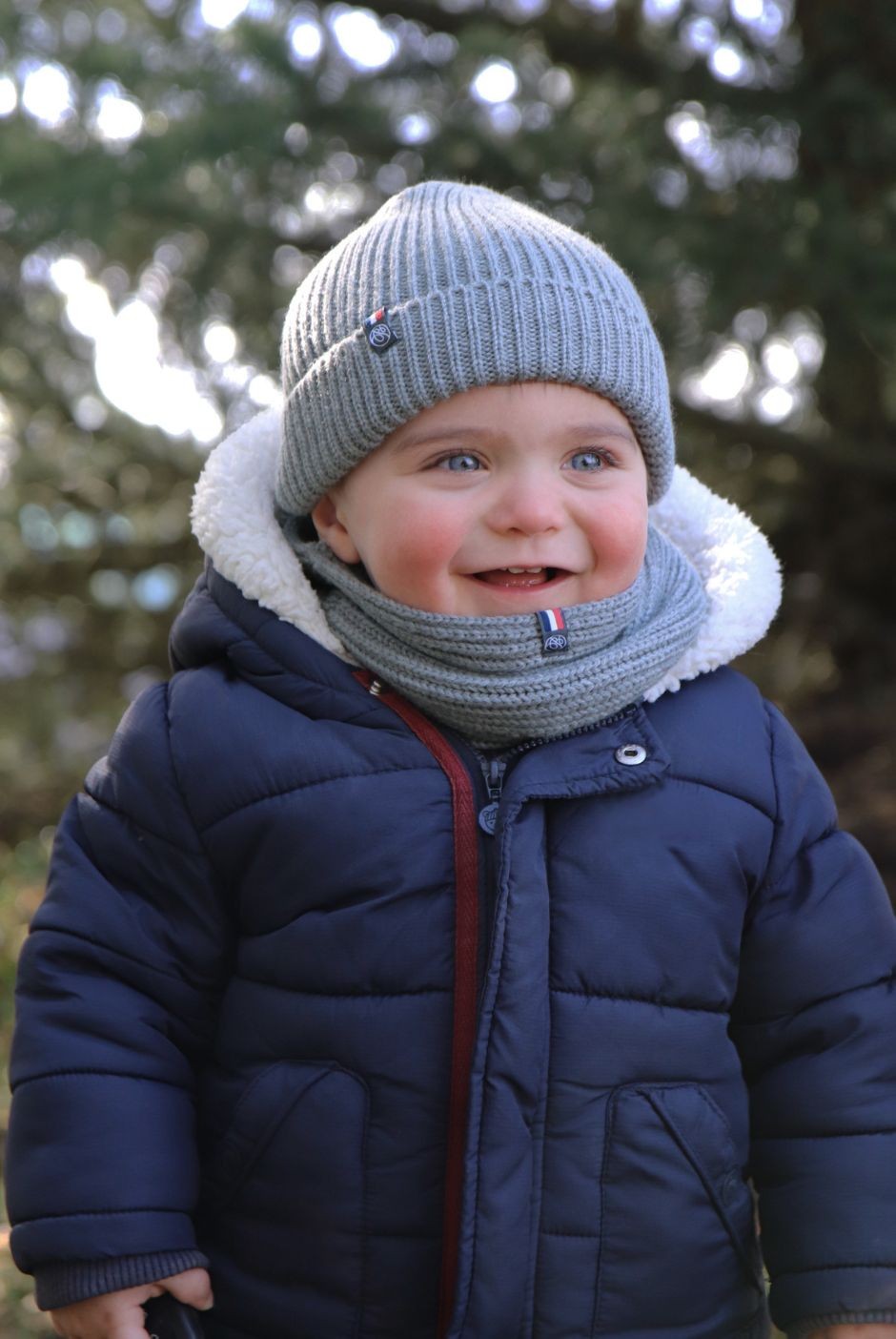 Bonnet Perinne enfant Laine mixte gris - Maison Bonnefoy