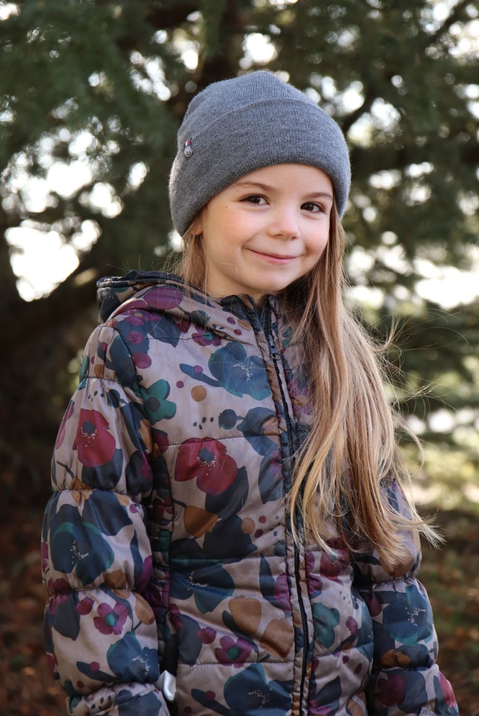 Bonnet revers Elie Enfant mixte gris - Maison Bonnefoy