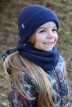 Bonnet Natacha Pailleté enfant fille marine - Maison Bonnefoy