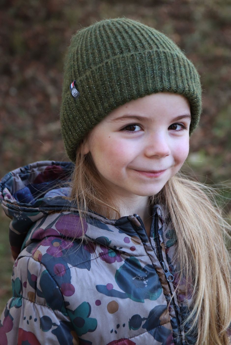 Bonnet Natacha Pailleté enfant fille kaki - Maison Bonnefoy