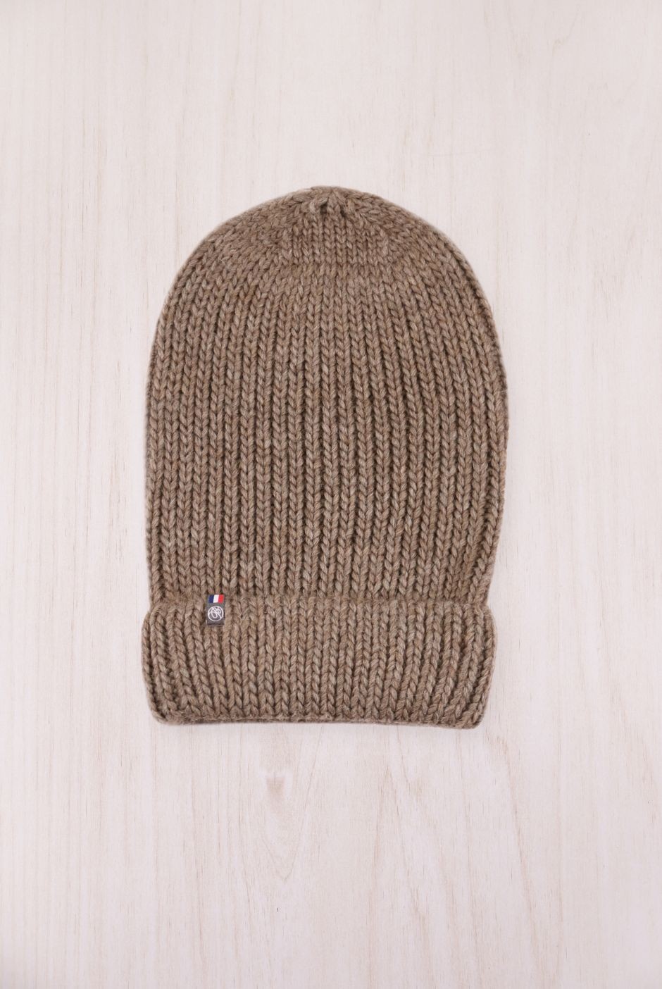 Bonnet tombant Colombe mixte grosse maille marron - Maison Bonnefoy