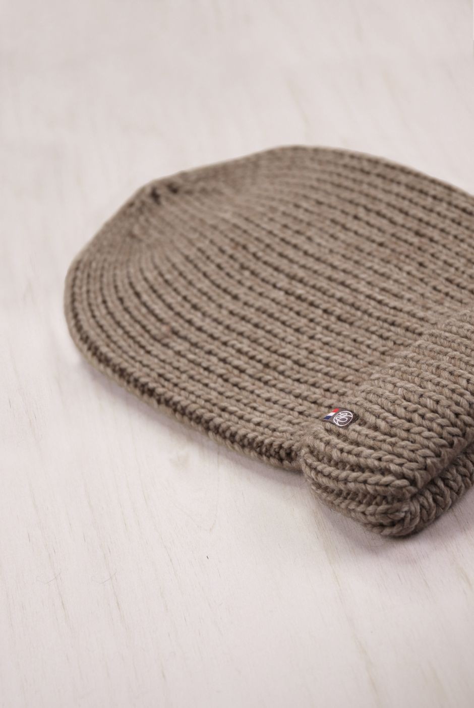 Bonnet tombant Colombe mixte grosse maille marron - Maison Bonnefoy