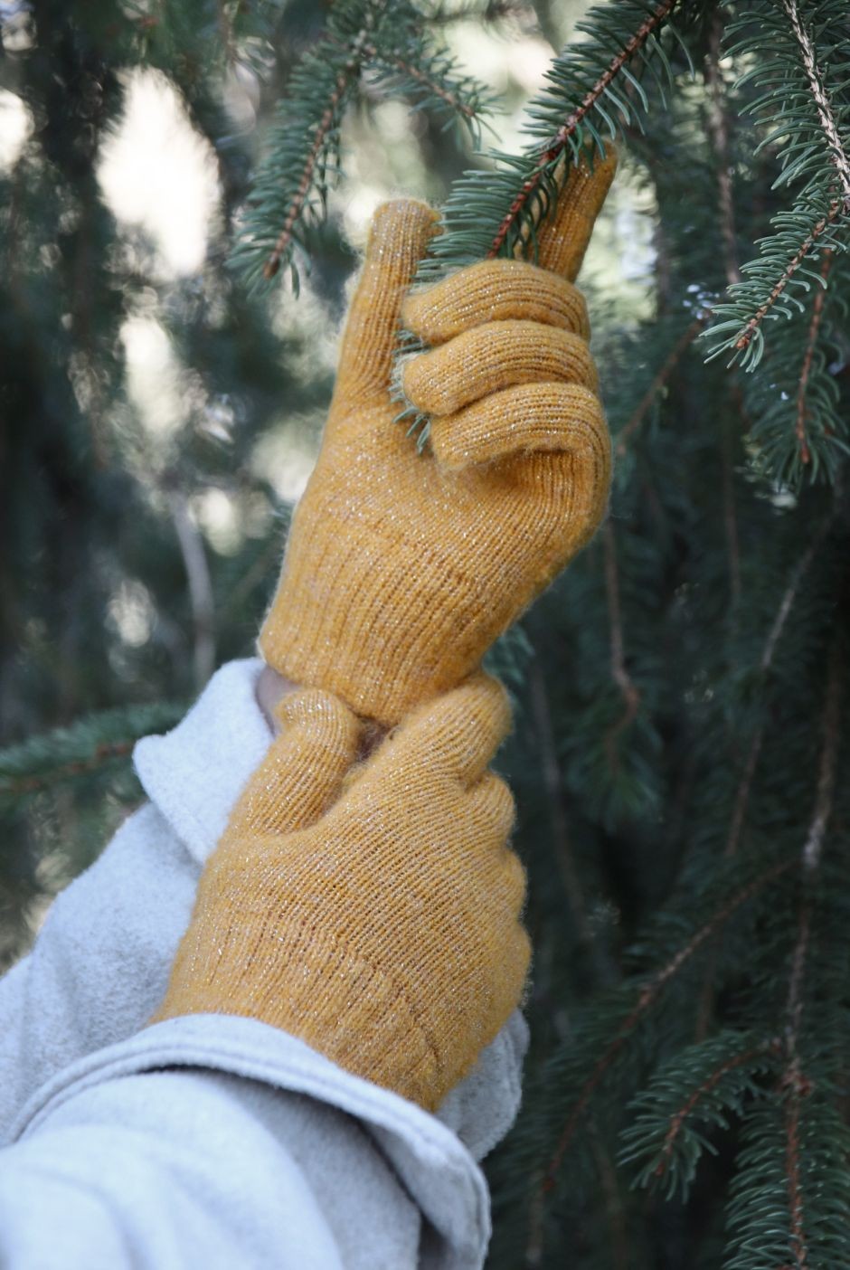 Gants tactiles Natacha Pailleté femme jaune - Maison Bonnefoy