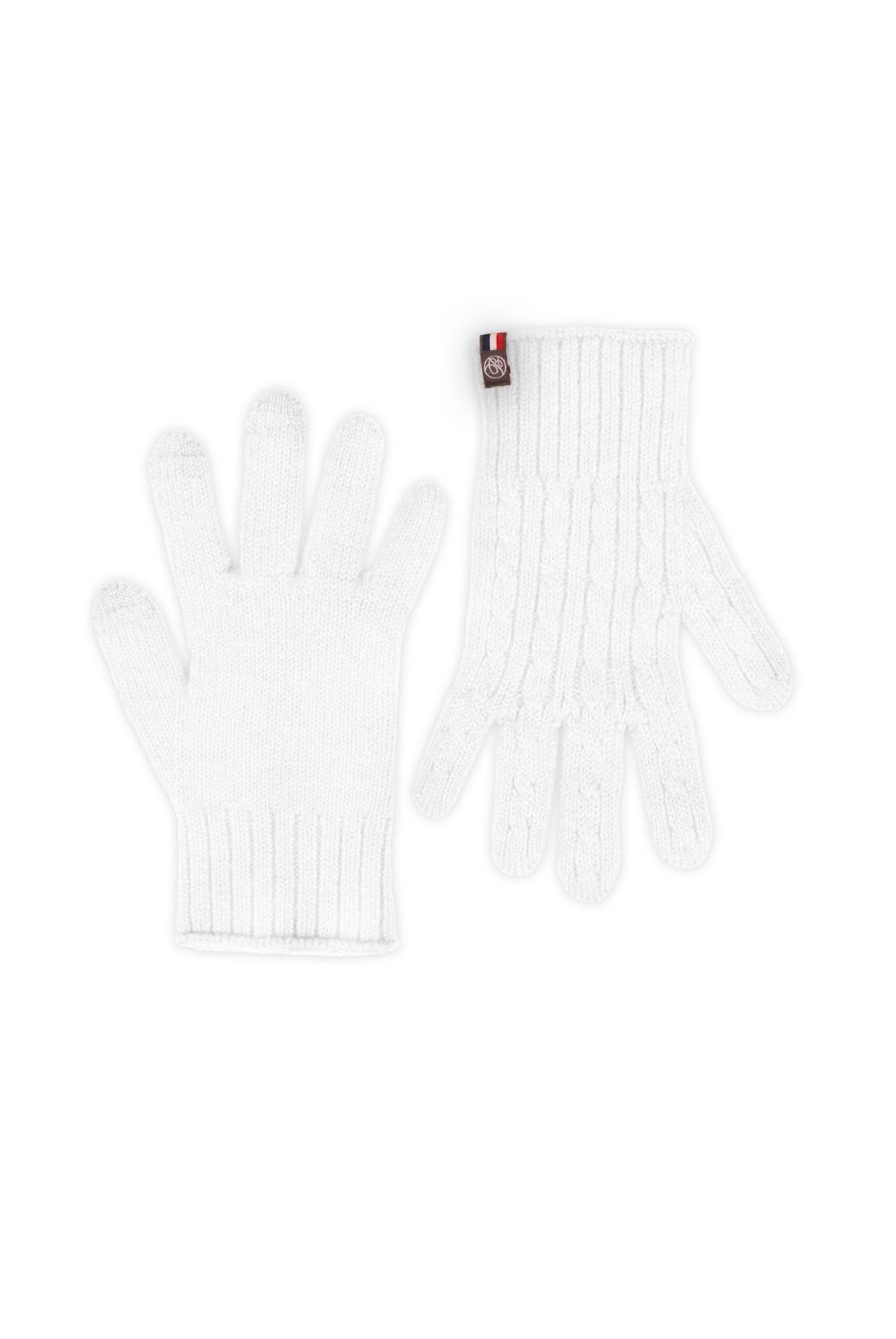 Gants tactiles Daniel laine mérinos femme blanc - Maison Bonnefoy