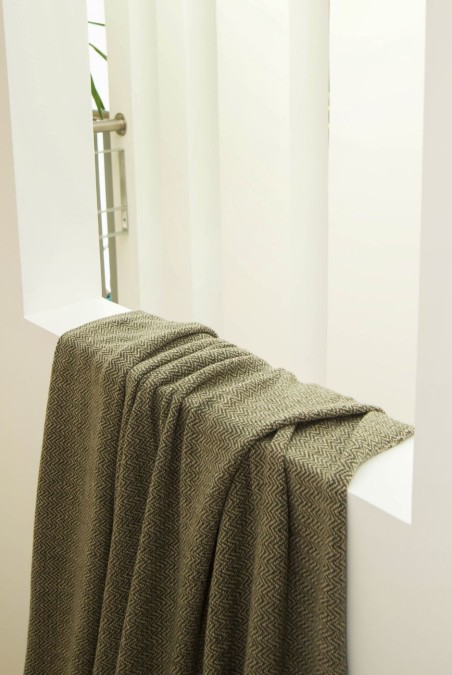 Plaid Vannes 100% recyclé vert - Maison Bonnefoy