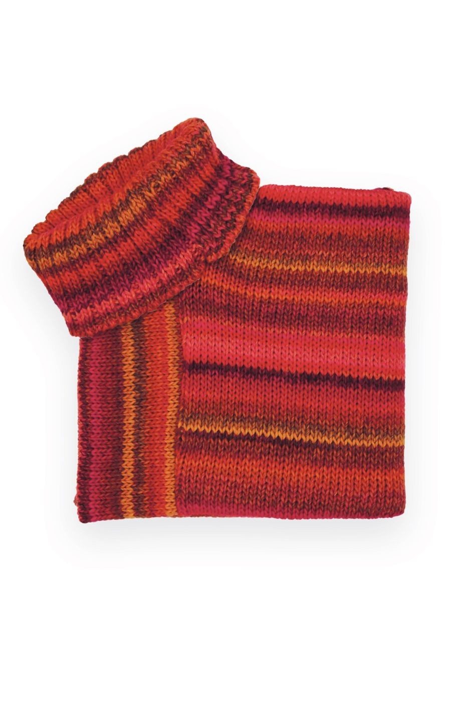 Poncho Rafael Laine femme dégradé rouge - Maison Bonnefoy