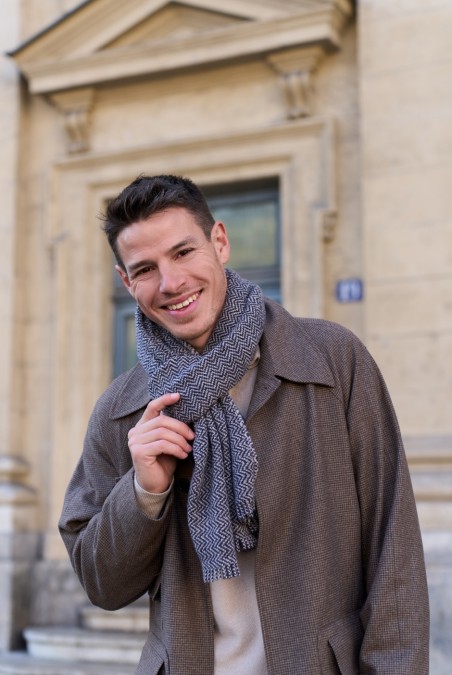 Echarpe Victor Laine homme gris - Maison Bonnefoy