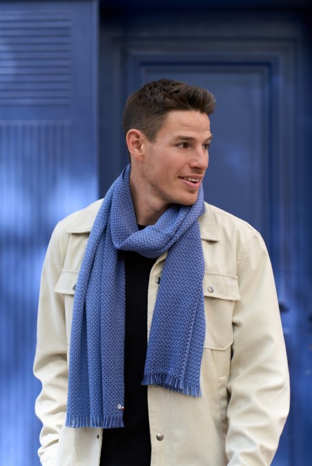 Echarpe Sandro Laine homme bleu - Maison Bonnefoy