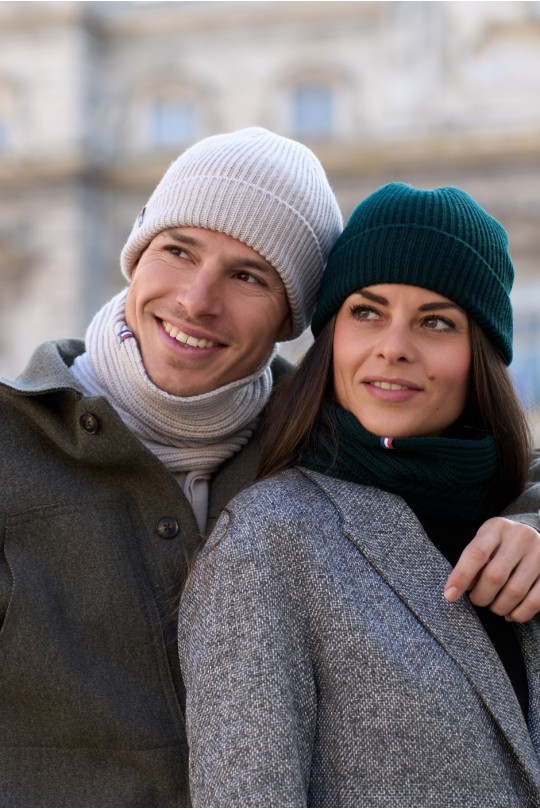 Bonnet blanc Perinne mixte en laine mérinos – Maison Bonnefoy