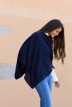 Poncho Paule en cachemire femme marine - Maison Bonnefoy
