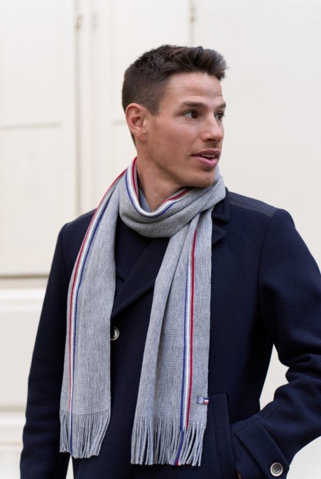Echarpe Emmanuel Laine homme gris - maison Bonnefoy
