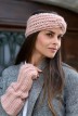 Mitaines Colombe Laine grosse maille femme rose - Maison Bonnefoy