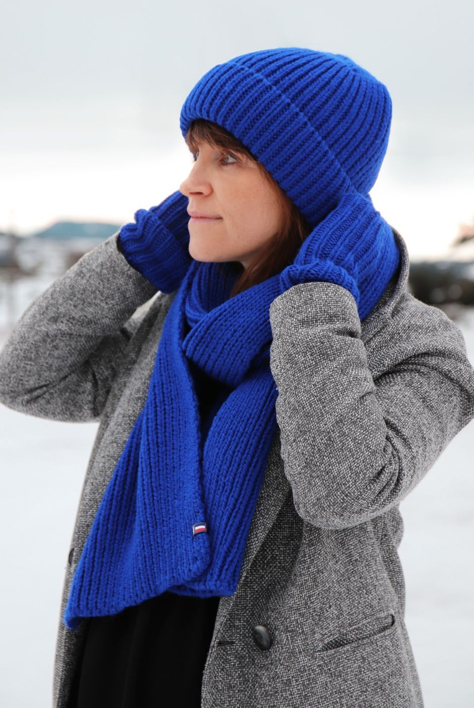 Echarpe Claire Laine mixte bleu - Maison Bonnefoy