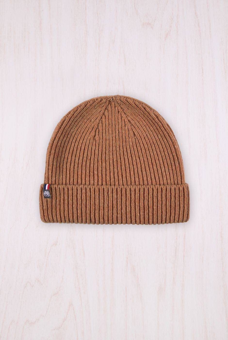 Bonnet Patrice laine recyclée mixte beige foncé - Maison Bonnefoy