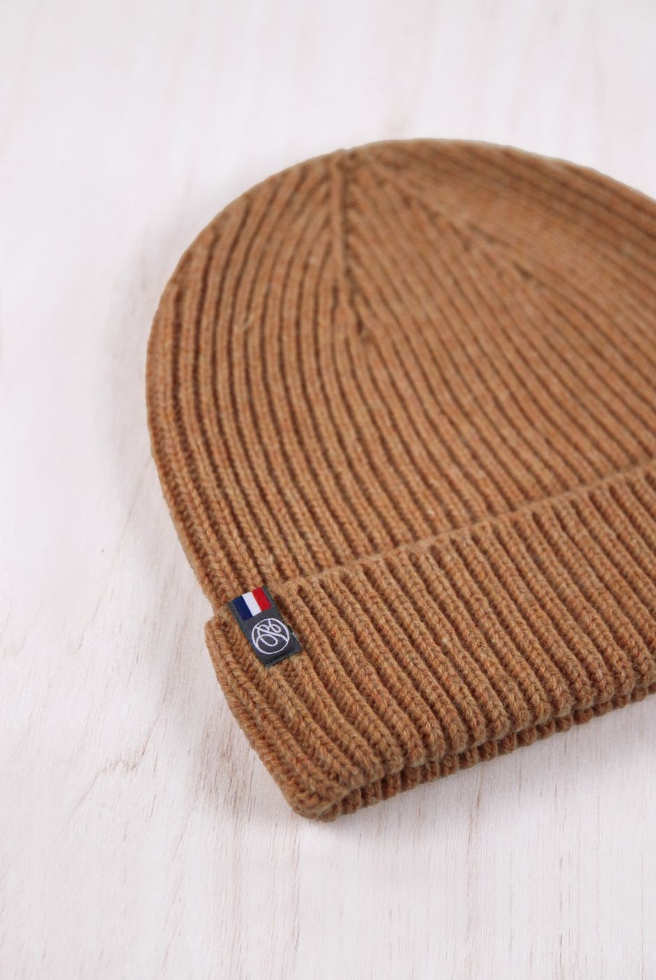 Bonnet Patrice laine recyclée mixte beige foncé - Maison Bonnefoy