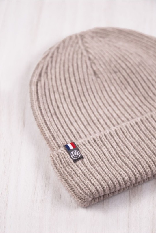 Bonnet Patrice laine recyclée femme beige - Maison Bonnefoy