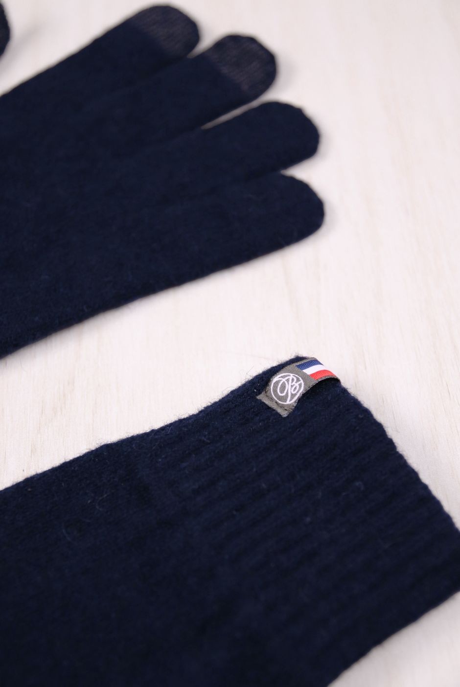 Gants Tactiles Patrices Laine mixte marine  - maison Bonnefoy
