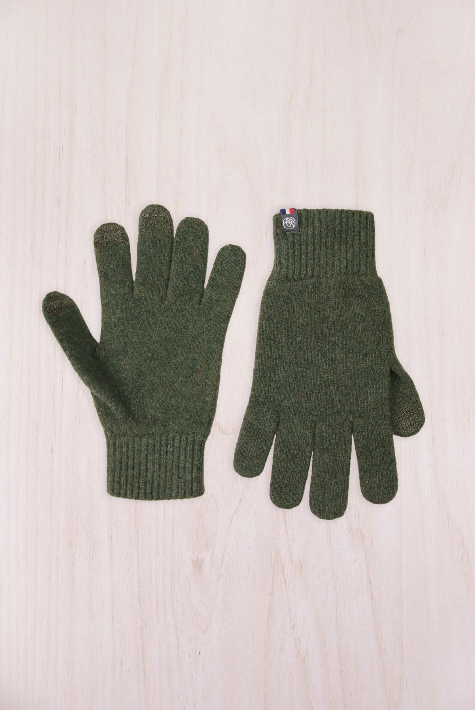 Gants Tactiles Patrices Laine mixte kaki - maison Bonnefoy